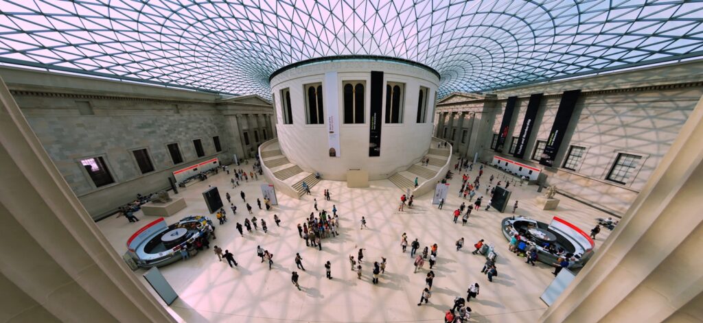 bird eye view photography in a museum