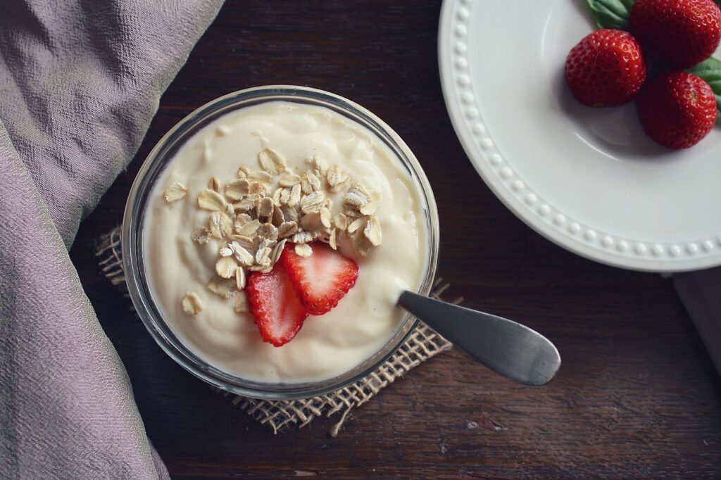 Strawberry Topping on Yogurt